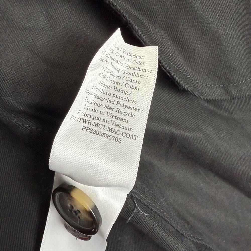 Everlane The Mac Trench Coat Button Front Black M - Picture 8 of 8